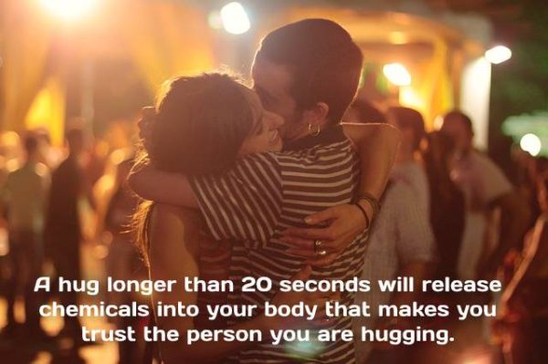Hug longer 20 seconds makes you trust the Person: Health Facts