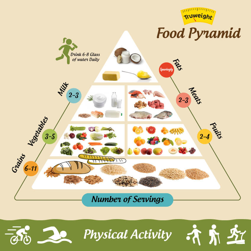 food pyramid and servings